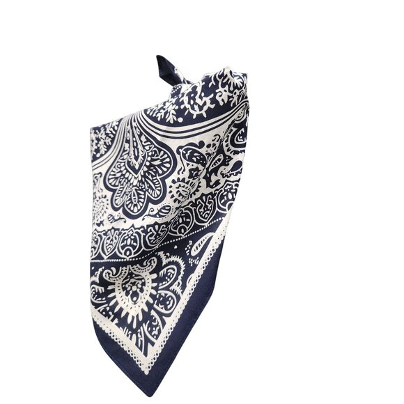 Cotton Bandanas Paisley Print Handkerchiefs 3-Pack Black/Gray/Navy 22" sq Unisex - Picture 12 of 15
